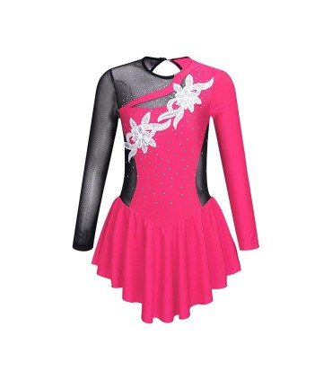 HEGHERFEL - LONG SLEEVED TRACK TEST DRESS WITH 2 APPLIQUES -