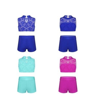 HEGHERFEL - SLEEVELESS TOP WITH TULLE AND LYCRA SHORTS - StifeldShop