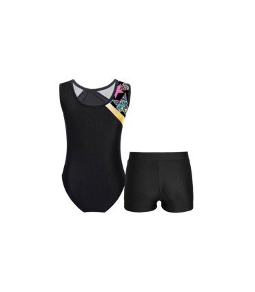 HEGHERFEL - SLEEVELESS BODYSUIT/JERSEY AND SHORTS IN METALLIC