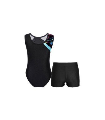 HEGHERFEL - SLEEVELESS BODYSUIT/JERSEY AND SHORTS IN METALLIC